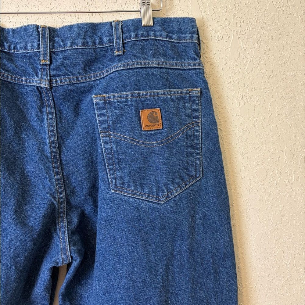 Carhartt Dark Wash 40x30 Denim Carpenter Mens Baggy Straight Outdoor Jeans